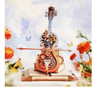 Puzzle 3D en bois à construire - ROBOTIME Boîte à musique mécanique ROKR Magic Cello Puzzle en bois 3D