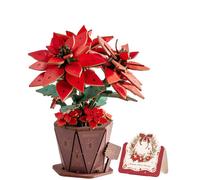 Puzzle 3D en bois à construire - ROBOTIME Bouquet de fleurs à faire soi-même avec des poinsettias