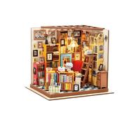 Puzzle 3D en bois à construire - ROBOTIME Kit de maison miniature à monter soi-même pour la bibliothèque et le bureau de Sam