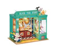 Puzzle 3D en bois à construire - ROBOTIME Kit de maison miniature à monter soi-même pour la boutique de thé d'Alice