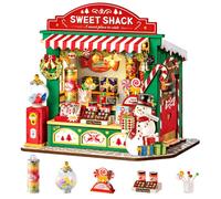 Puzzle 3D en bois à construire - ROBOTIME Kit de maison miniature à monter soi-même pour un présentoir à bonbons de Noël