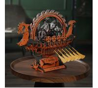 Puzzle 3D en bois à construire - ROBOTIME Navire Dragon Viking mécanique DIY