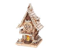 Puzzle 3D en bois à construire - ROBOTIME ROKR Coucou horloge mécanique 3D Puzzle en bois