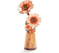 Puzzle 3D en bois à construire - ROBOTIME Rolife Fleurs artificielles Gerbera Daisy 3D Puzzle DIY fleur en bois,