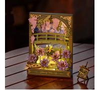 Puzzle 3D en bois à construire - ROBOTIME Rolife Lys d’eau scintillant Wall Art 3D Puzzle en bois