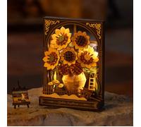 Puzzle 3D en bois à construire - ROBOTIME Rolife Tournesol doré Wall Art 3D Puzzle en bois