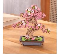 Puzzle 3D en bois à construire - ROBOTIME Sakura bonsaï DIY Puzzle en bois 3D