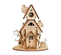 Puzzle 3D en bois à faire soi-même, pour Halloween, fantôme, festival, maison, kit de modélisme mécanique, pour adolescents et adultes (30 pièces)
