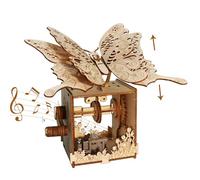 Puzzle 3D en bois - Boîte à musique - Kit de construction pour adultes - Avec papillon - Cadeau pour hommes et femmes - Décoration d'intérieur - Boîte à musique DIY
