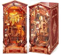 Puzzle 3d En Bois Book Nook Kit, Maquette En Bois À Construire Puzzle 3d Maison De Poupée Miniature À Monter Soi-Même Avec Lumière Led, Serre-Livres À Insérer Dans Une Étagère (Monde Magique)