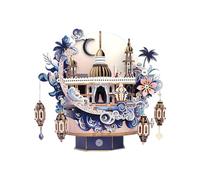 Puzzle 3D en bois, château de fleurs de rêve, boîte à musique mécanique à monter soi-même, kit d'assemblage de décoration idéal pour adolescents et adultes