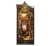 Puzzle 3D en bois - Château magique pour adultes - Kit de modélisation de serre-livres avec éclairage LED et boîte à musique mécanique, décoration de la maison, cadeau d'anniversaire - Kit de