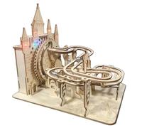 Puzzle 3D en Bois Circuit de Billes avec Lumières LED et Effets Sonores Kit Modèle Mécanique DIY pour Adultes Adolescents Idée Cadeau Déco de Bureau