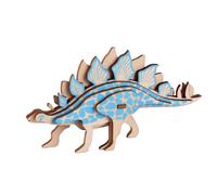 Puzzle 3d en bois. Design de stegosaurus. 9 pièces.