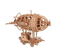 Puzzle 3D en Bois Dirigeable - Kit de Modèle pour Adultes, Jeu de Construction Cérébral, Artisanat Mécanique Fait Main