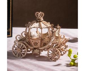 Puzzle 3D en Bois Dirigeable, Montgolfière ou Véhicule, Maquette à Assembler, Design Artistique, 21x15cm, 330g, 8 Ans et Plus (Véhicule)