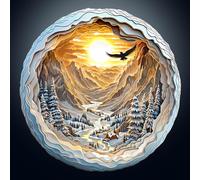 Puzzle 3D en Bois for Adultes, Puzzle À Vision Stéréoscopique 3D for La Décoration De La Maison dans Les Salons, Salles D'étude, Chambres Et Autres Espaces(3D Cave Snow Scene)
