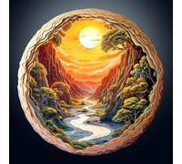 Puzzle 3D en Bois for Adultes, Puzzle À Vision Stéréoscopique 3D for La Décoration De La Maison dans Les Salons, Salles D'étude, Chambres Et Autres Espaces(3D Twilight Forest)