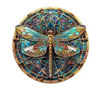 Puzzle 3D en Bois for Adultes, Puzzle À Vision Stéréoscopique 3D for La Décoration De La Maison dans Les Salons, Salles D'étude, Chambres Et Autres Espaces(Vintage Dragonfly)