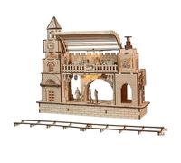 Puzzle 3D en Bois Gare Kit DIY à Construire Modèle en Bois Fait à la Main Cadeau Unique pour Noël