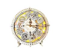 Puzzle 3D en bois, horloge mobile mécanique à monter soi-même, kit d'assemblage de décoration idéal pour adolescents et adultes (106 pièces)