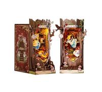 Puzzle 3D en bois - Kit de coin lecture ROBOTIME Fall into Wonder, serre-livres à faire soi-même pour décorer une étagère
