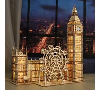 Puzzle 3D en bois, maquettes Big Ben, horloge de table, blocs de construction à monter soi-même, cadeau créatif, décoration d'intérieur pour la famille, cadeau de Noël unique bois