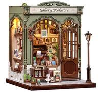 Puzzle 3D en bois - Mini maison à monter soi-même pour adultes, bibliothèque/librairie, mini maison/étagère, ensemble coin lecture