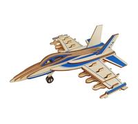 Puzzle 3D en Bois Modèle Éducatif F18 Avion de Chasse pour Garçon et | Assemblage Diy, Maquette Auto-montée, Ornement Décoratif, Couleur Kaki, Puzzle en Bois