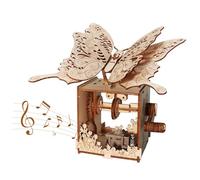 Puzzle 3D en bois papillon boîte à musique kit d'artisanat pour adultes modèle fait à la main à construire décoration de bureau maison cadeaux d'amitié pour femmes décoration d'étagère à faire