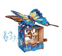 Puzzle 3D en bois papillon boîte à musique kit d'artisanat pour adultes modèle fait à la main à construire décoration de bureau maison cadeaux d'amitié pour femmes décoration d'étagère à faire