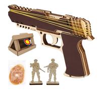 Puzzle 3D en Bois - Pistolet en Caoutchouc - Puzzle 3D en Bois pour Adulte - Kit de modélisation mécanique à Construire - pour Cadeaux de Noël d'anniversaire
