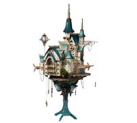 Puzzle 3D en bois pour adulte - Kit de modélisation château ciel steampunk avec tours, ailes et éléments flottants - Kit de construction - Puzzle Brain Teaser (863 pièces/bleu)