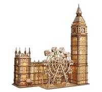 Puzzle 3D en bois pour adulte, modèle Big Ben avec véritables kits de modélisme d'architecture en bois à construire, à monter soi-même, puzzle en bois, artisanat, cadeau d'anniversaire et de Noël
