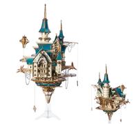Puzzle 3D en bois pour adulte, modèle de château steampunk fantastique, construction à faire soi-même avec lumières LED, décoration d'affichage de qualité supérieure et cadeau pour adultes et