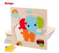 Puzzle 3D en bois pour bébé, formes Tangram, apprentissage éducatif, dessin animé, Intelligence animale, jouets pour enfants, cadeau AV-18