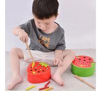 Puzzle 3d En Bois Pour Bébés, Jouets Éducatifs Et Amusants Pour La Petite Enfance, Jeu De Couleurs Pour Attraper Les Vers, Capacité Cognitive De La Fraise