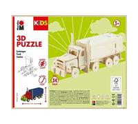Puzzle 3D en bois pour camion - Marabu - 38 pièces - Pour enfant de 3 ans et plus - Thème véhicules et engins