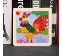 Puzzle 3D en bois pour enfants, 11x11cm, dessins animés, animaux, circulation, Intelligence, Puzzle, jouet éducatif, cadeaux