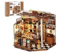 Puzzle 3D en bois - ROBOTIME - DG174-CD - 330 pièces - Maison miniature Henry's Chocolate - LED multicolore