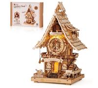 Puzzle 3D en bois - ROBOTIME - ROKR - Horloge coucou mécanique - 435 pièces - Chant horaire & style chalet