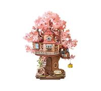 Puzzle 3D en bois - ROBOTIME - TGS04 - Maison dans l'arbre Sakura - 535 pièces - Ascenseur à poulie