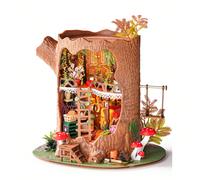 Puzzle 3D en bois Rolife - Mini cabane féérique dans les arbres, kit de maison de poupée à monter soi-même avec éclairage LED, sans colle, jeu de construction, convient aux adultes et aux adolescents 