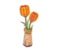 Maquette bois fleur - tulipe orange
