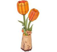 Maquette bois fleur - tulipe orange