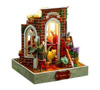 Puzzle 3D en bois, scène de magasin de fleurs miniatures, kit de bricolage à construire, décoration artisanale en bois fantastique pour bureau et décoration de maison