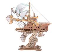 Puzzle 3D en bois steampunk fantaisie vaisseau spatial pour adultes à construire, artisanat en bois, décoration créative et modèle de collection pour adultes amateurs (421 pièces/statique)
