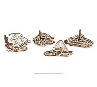 Puzzle 3D Ugears Puzzle 3D U Fidgets Ships Set de 4 modèles