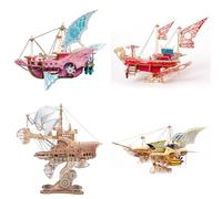 Puzzle 3D en bois, vaisseau spatial fantastique, kit de modélisme à monter soi-même, cadeau de vacances idéal pour adolescents et adultes (version combinée)