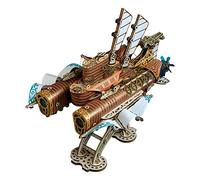 Puzzle 3D en bois, vaisseau spatial fantastique, pièce de bricolage, modèle Steampunk à collectionner et décoratif, cadeau (400 pièces/jaune/statique)